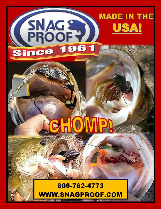 Bass caught on Snag Proof Lures when frog fishing